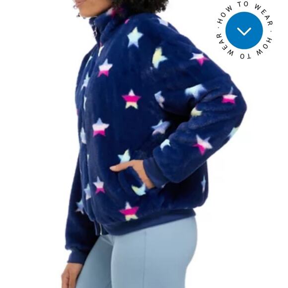 CROWN & IVY NWT WOMENS STAR PRINT FULL ZIP JACKET - Picture 4 of 6